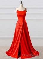 A-Line Formal Prom Dresses Side Split Evening Dresses