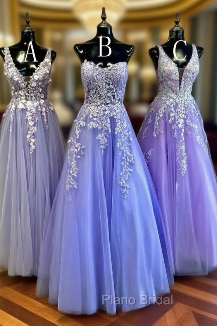 2025 New Style Tulle Long Formal Prom Dresses with Appliques Main image