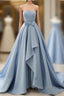 A-Line Strapless Sleek Satin Elegant Party Formal Prom Formal Evening Dresses