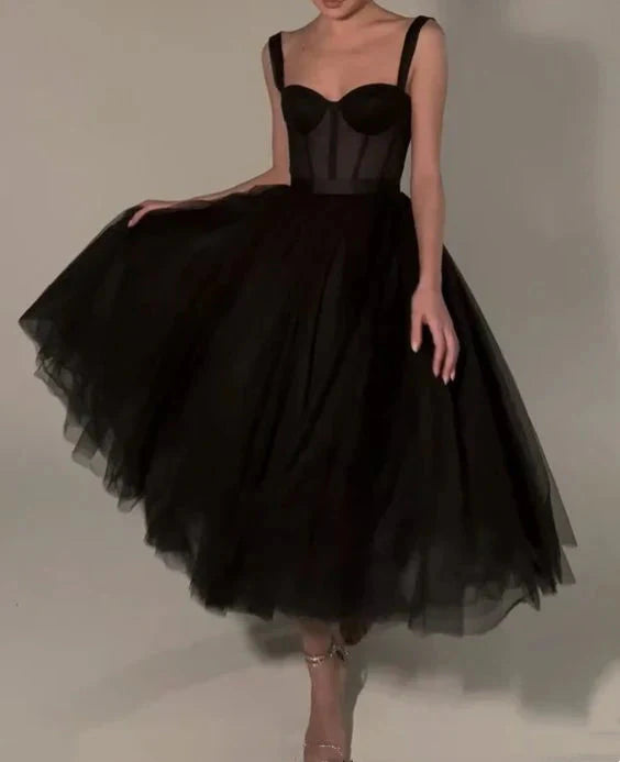 Black Fashion Sweetheart Neck Long Tulle Teen Formal Prom Dresses Tulle Formal Dresses Formal Evening Gown Graduation Party