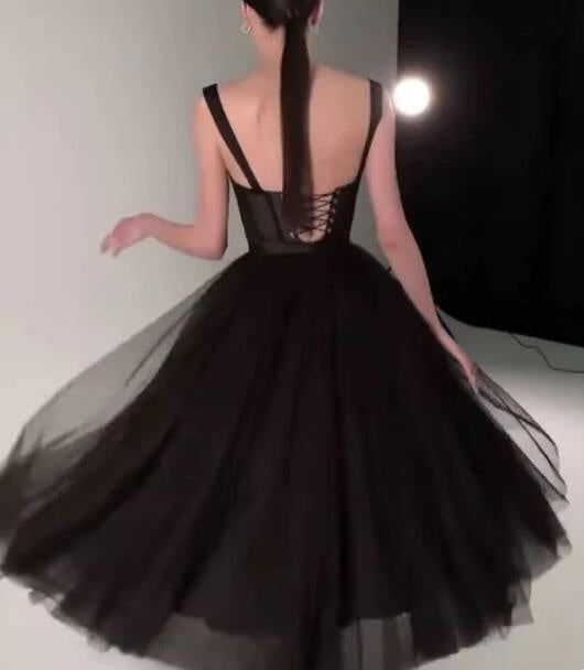 Black Fashion Sweetheart Neck Long Tulle Teen Formal Prom Dresses Tulle Formal Dresses Formal Evening Gown Graduation Party