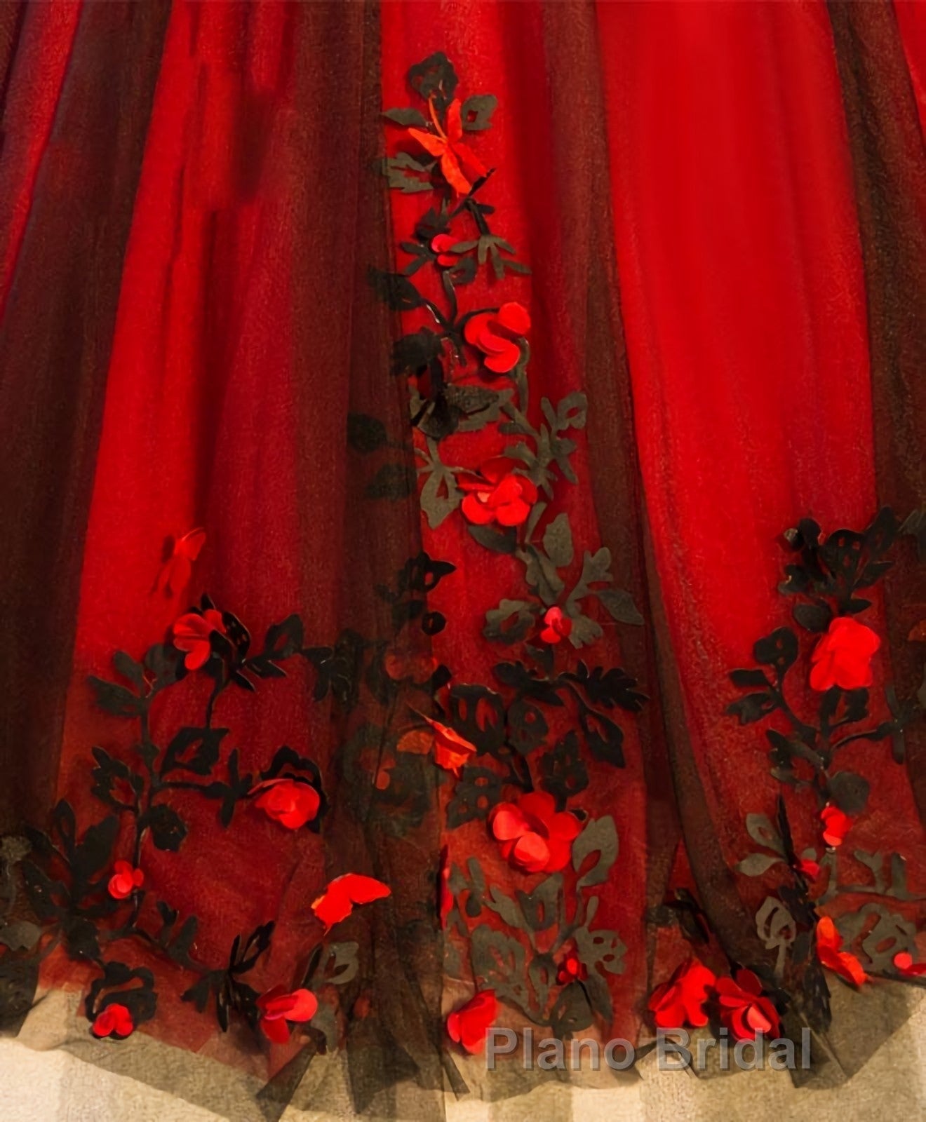 Burgundy Round Neck Tulle Lace Applique Long Formal Prom Dresses, Burgundy Evening Dresses