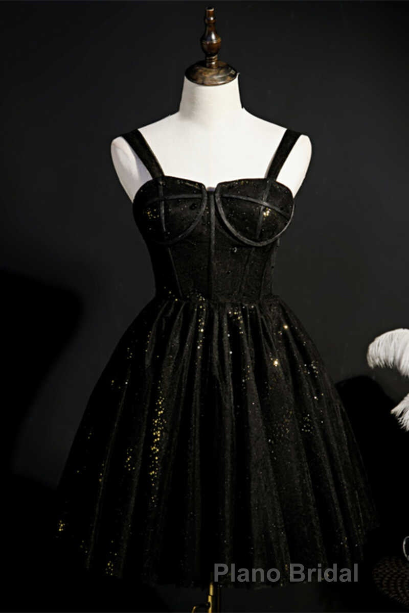 Red Sequins Straps A-Line Short Homecoming Dresses