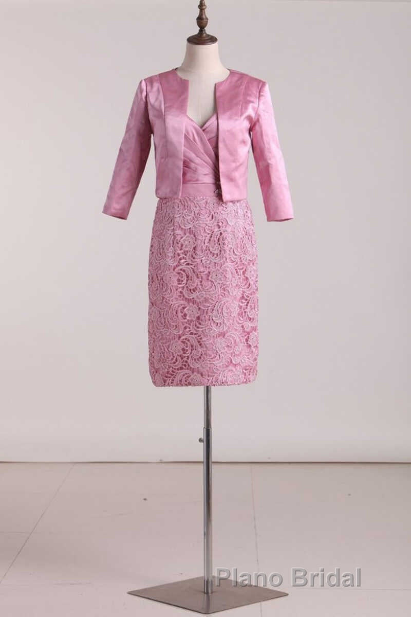 Two-Piece Pink Backless Mother of the Bride Dresses
