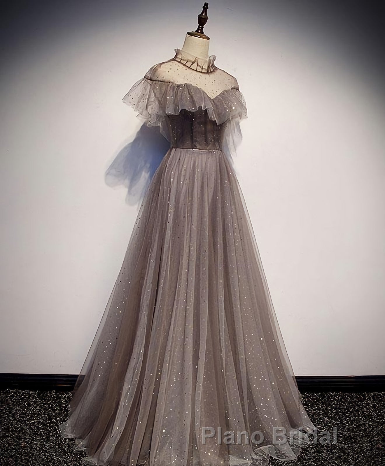 Unique Tulle Long Formal Prom Dresses, Tulle Evening Dresses