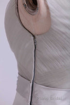 Two Piece Grey High Collar Short Mother of the Bride Dresses