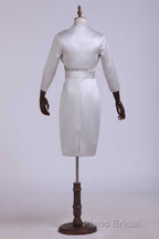 Two Piece Grey High Collar Short Mother of the Bride Dresses