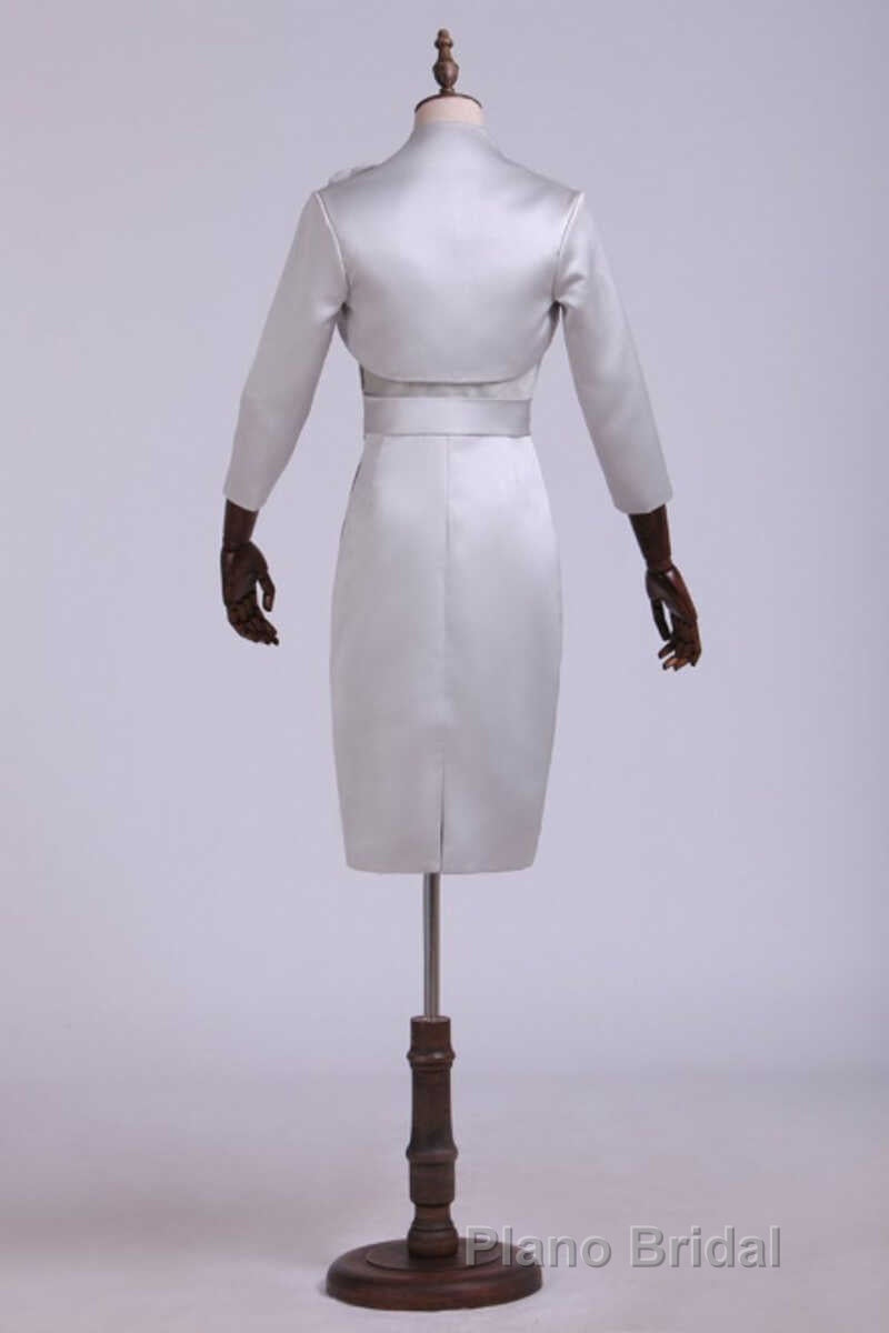 Two Piece Grey High Collar Short Mother of the Bride Dresses