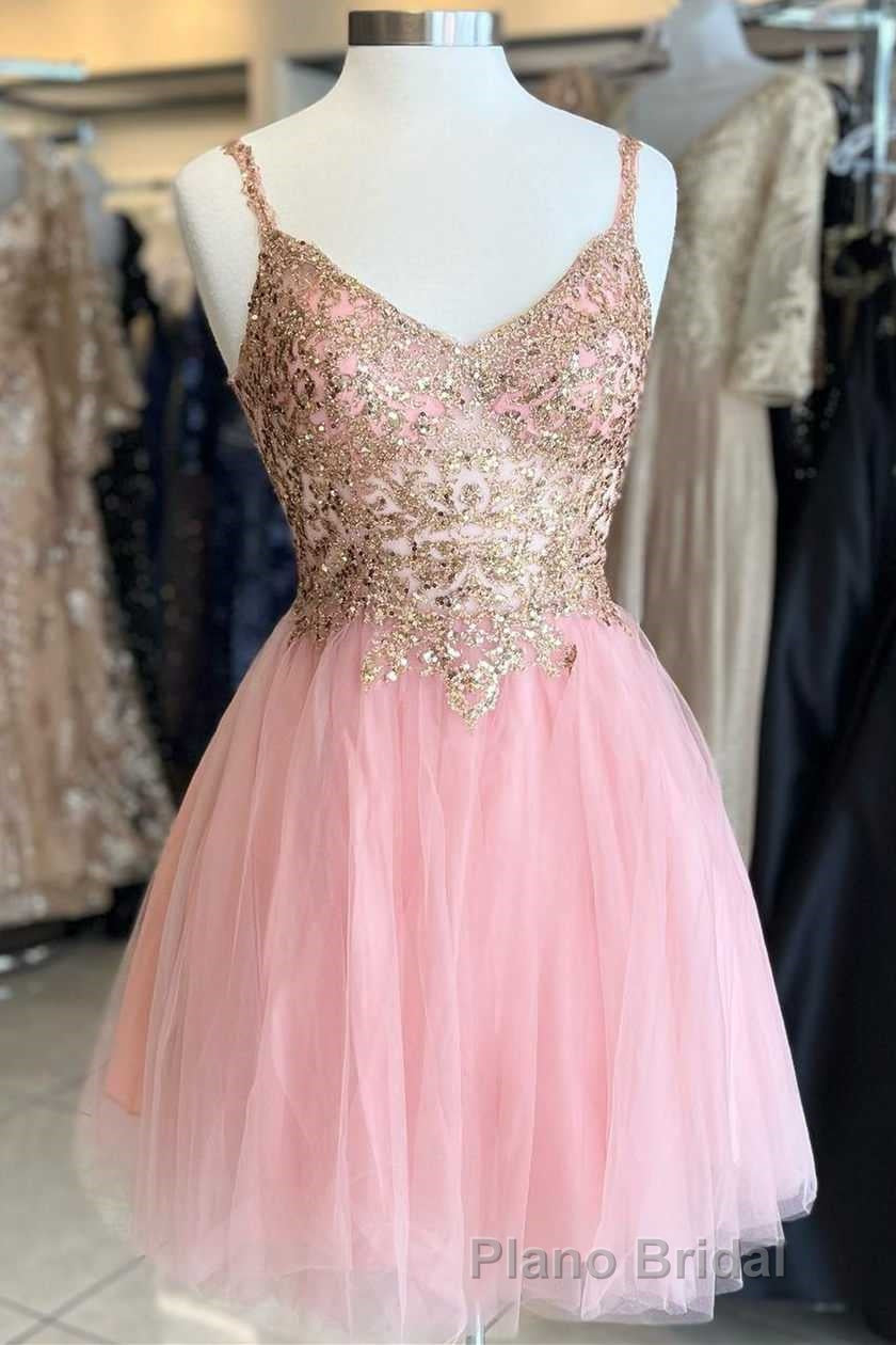 Princess Sequins V-Neck Straps A-Line Homecoming Dresses Secondary image
