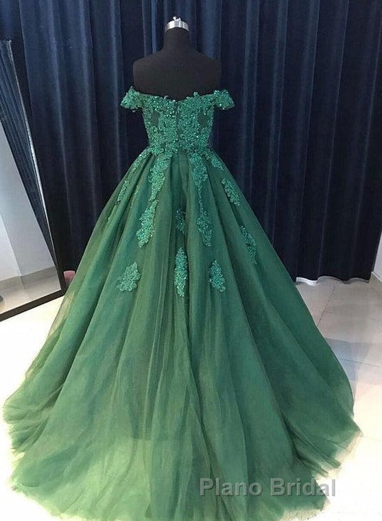 Off Shoulder Lace A Line Long Custom Evening Formal Prom Dresses Secondary image