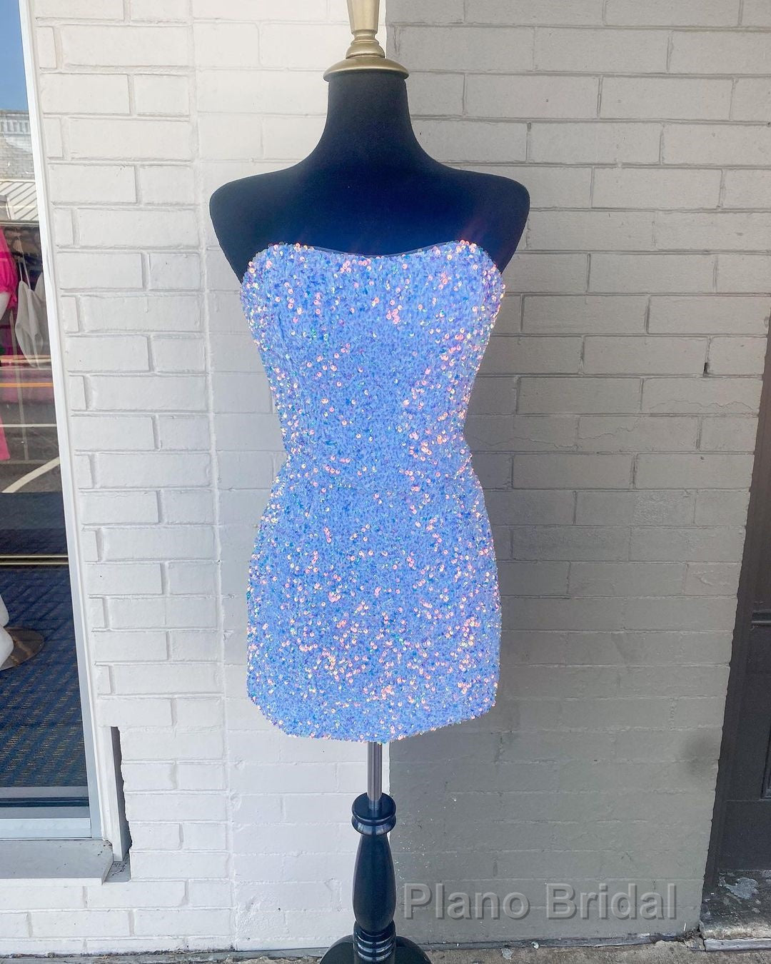 Royal Blue Sequin Strapless Mini Homecoming Dresses