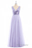 Lavender Sequin V-Neck Backless A-Line Long Dresses