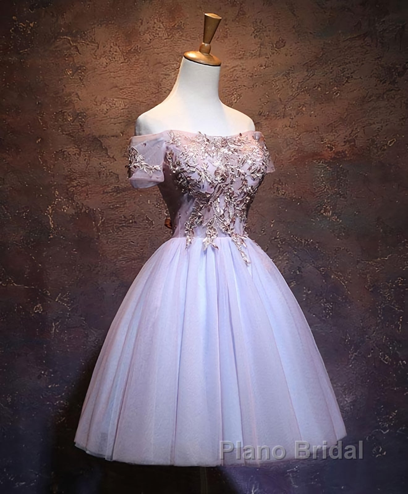 Cute Lace Applique Tulle Short Formal Prom Dress, Homecoming Dress Secondary image