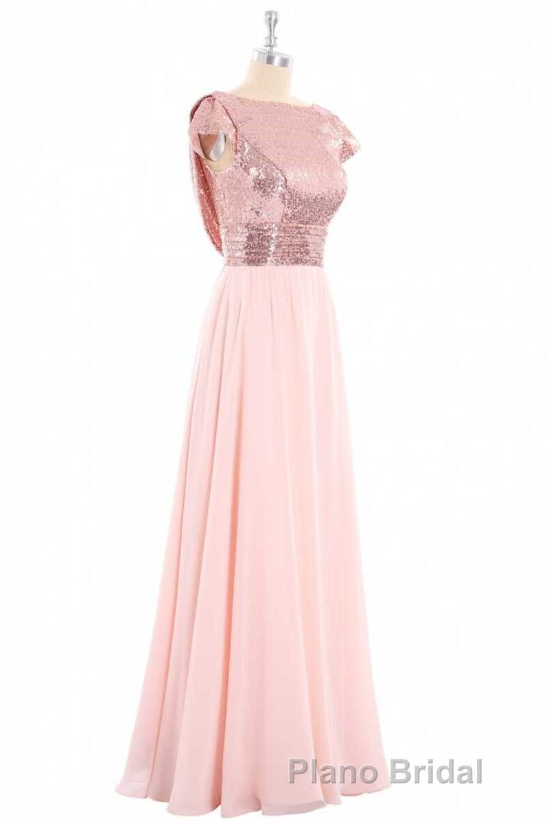 Burgundy Sequin Cap Sleeve Backless A-Line Bridesmaid Dresses