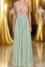 Rose Gold Sequins One-Shoulder Long Bridesmaid Dresses