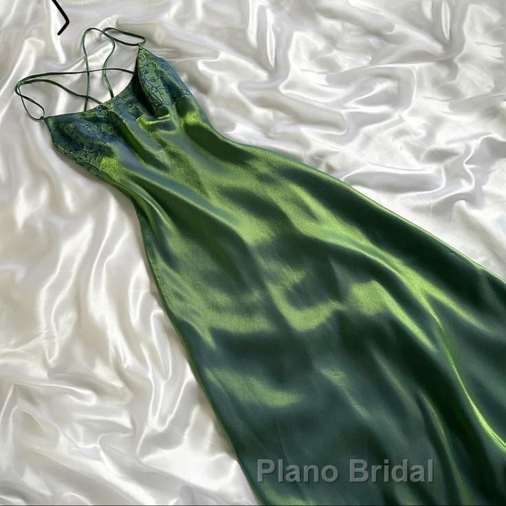 Vintage Green Simple Long Party Dress Secondary image