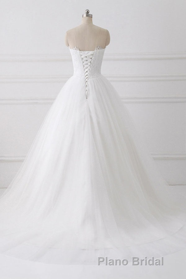 Ball Gown Strapless Sleeveless Lace Up Wedding Dresses Secondary image