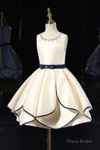 Champagne Satin Flower Girl Dress