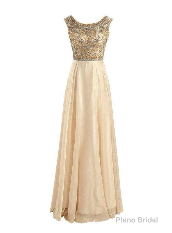 Floor-Length/Long A-Line/Princess Beading Floor-Length/Long Chiffon Prom Dresses Main image