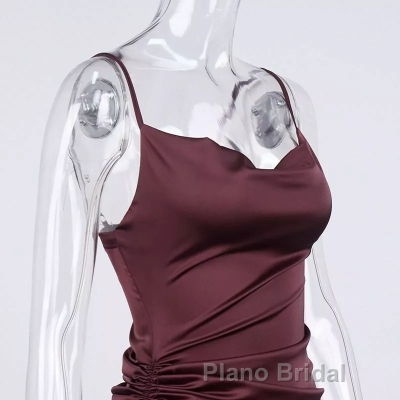 New Satin Green Formal Prom Dress Spaghetti Strap Party Evening Dress