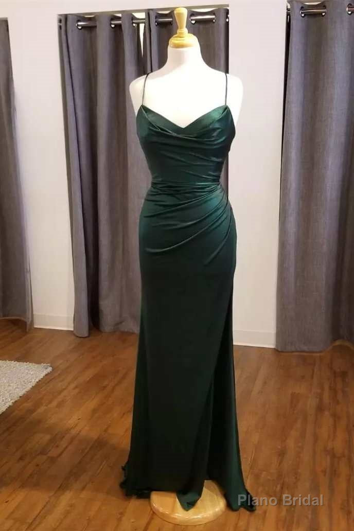 Hunter Green V-Neck Mermaid Long Formal Dress Main image