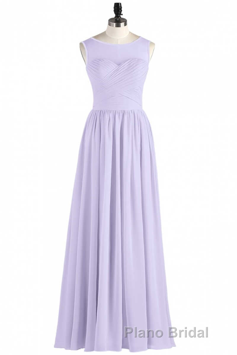 Lavender Chiffon Sweetheart Cutout Back A-Line Long Bridesmaid Dresses