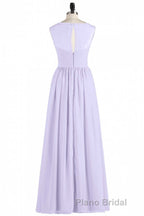 Lavender Chiffon Sweetheart Cutout Back A-Line Long Bridesmaid Dresses