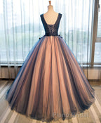 Tulle V Neck Long Formal Prom Gown Tulle Evening Gown