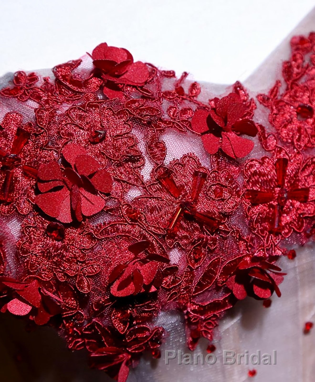 Red Sweetheart Neck Lace Short Formal Prom Dresses