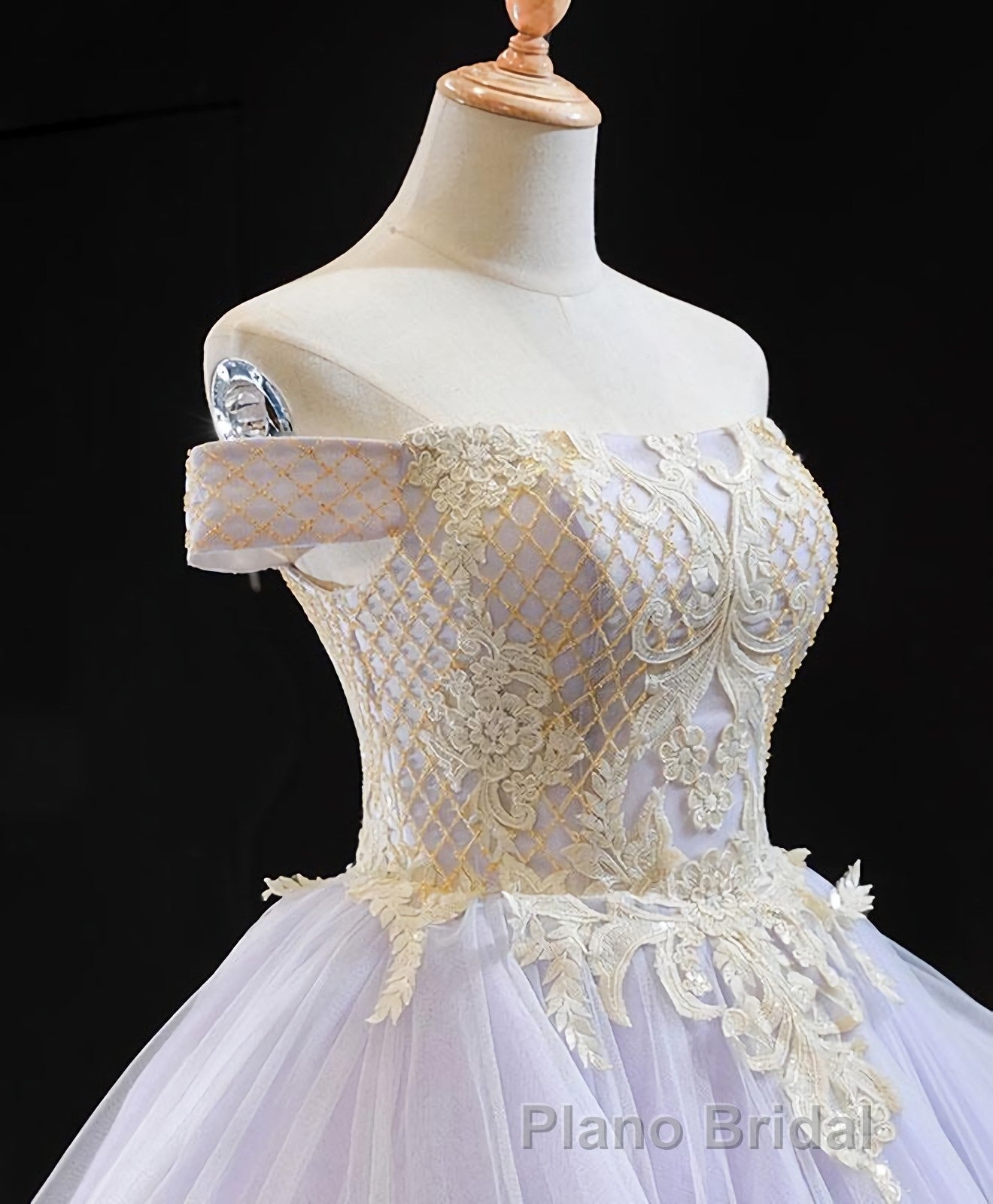 Purple Tulle Lace Long Formal Prom Gown Lace Tulle Long Evening Dresses Secondary image