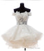 A-Line Off-the-Shoulder Appliques Short White Organza Homecoming Dress 2025