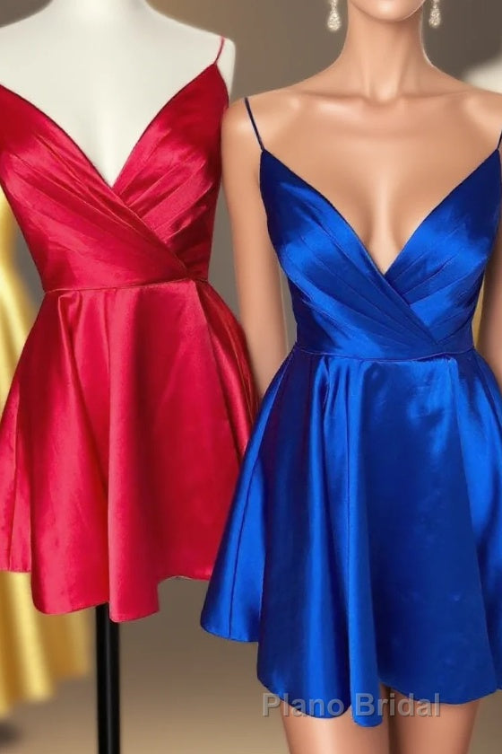 Spaghetti Straps Satin Homecoming Dresses Main image