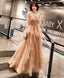 Champagne Tulle Long Prom Dress Champagne Evening Dress 1