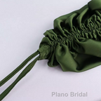 New Satin Green Formal Prom Dress Spaghetti Strap Party Evening Dress