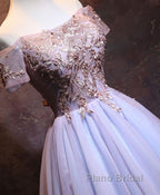 Cute Lace Applique Tulle Short Formal Prom Dress, Homecoming Dress