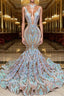 Chic Sequins Mermaid Formal Prom Dresses Sparkle Evening Dresses On Sale