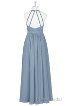 Dusty Blue Halter Backless Maternity Bridesmaid Dresses