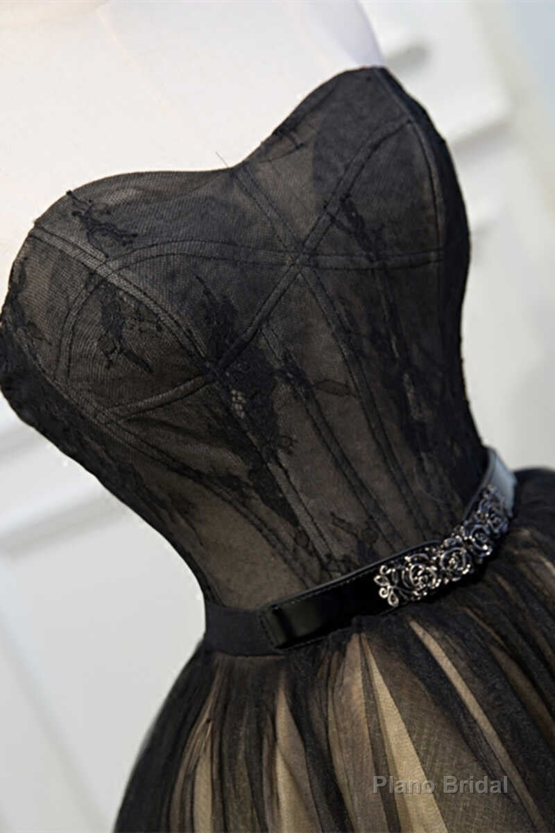 A-Line Black Lace Sweetheart Homecoming Dress Secondary image