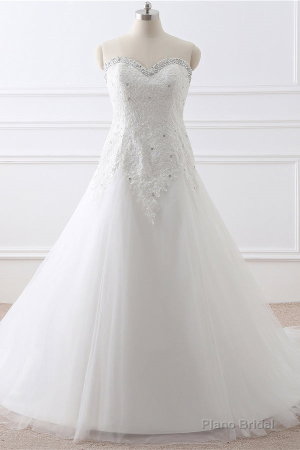 Sweetheart Long White Long Wedding Dress Main image