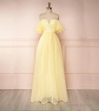Simple Yellow Long Prom Dress, Evening Dress, 5420