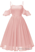 Off the Shoulder Lace Over Chiffon Sage Green Party Dresses