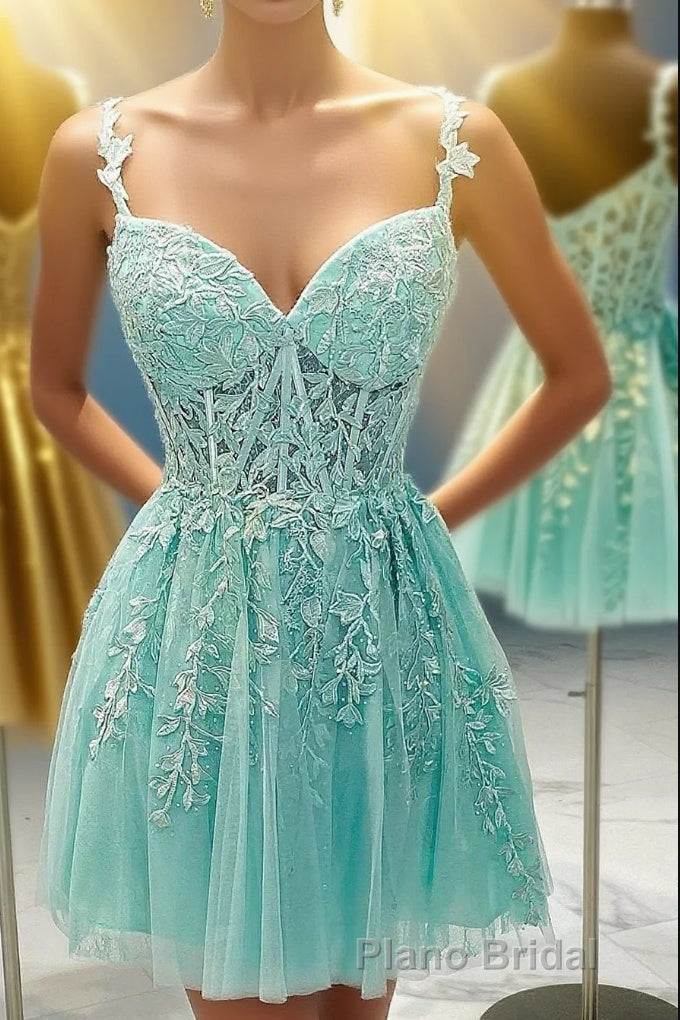 Mint Green Appliques Sweetheart A-Line Homecoming Dresses Main image