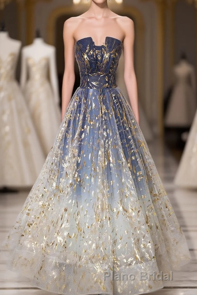 Unique Tulle Lace Long Formal Prom Dresses, Tulle Lace Prom Dresses, 2