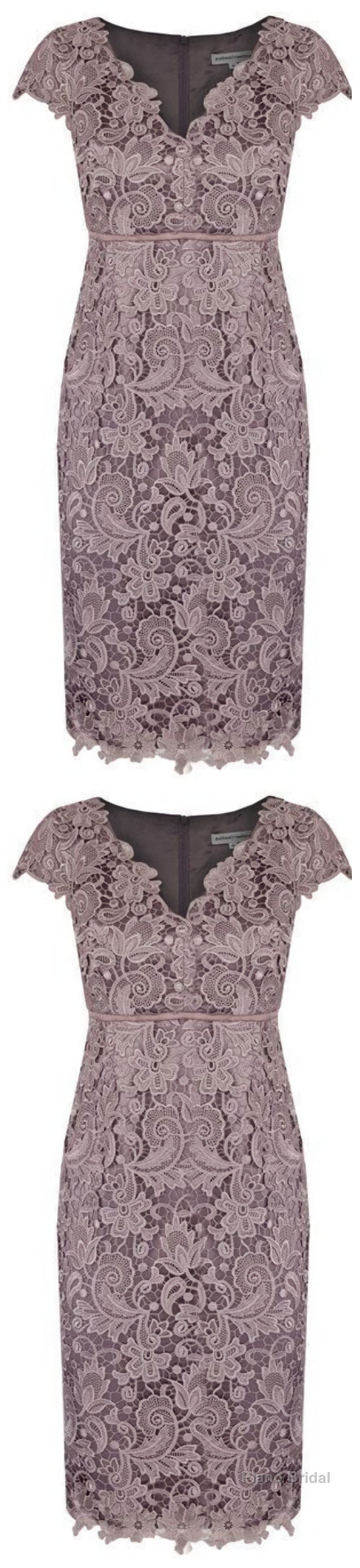 Sheath V Neck Cap Sleeves Lace Empire Mother Of The Bride Dress With Sash 6280 Main image