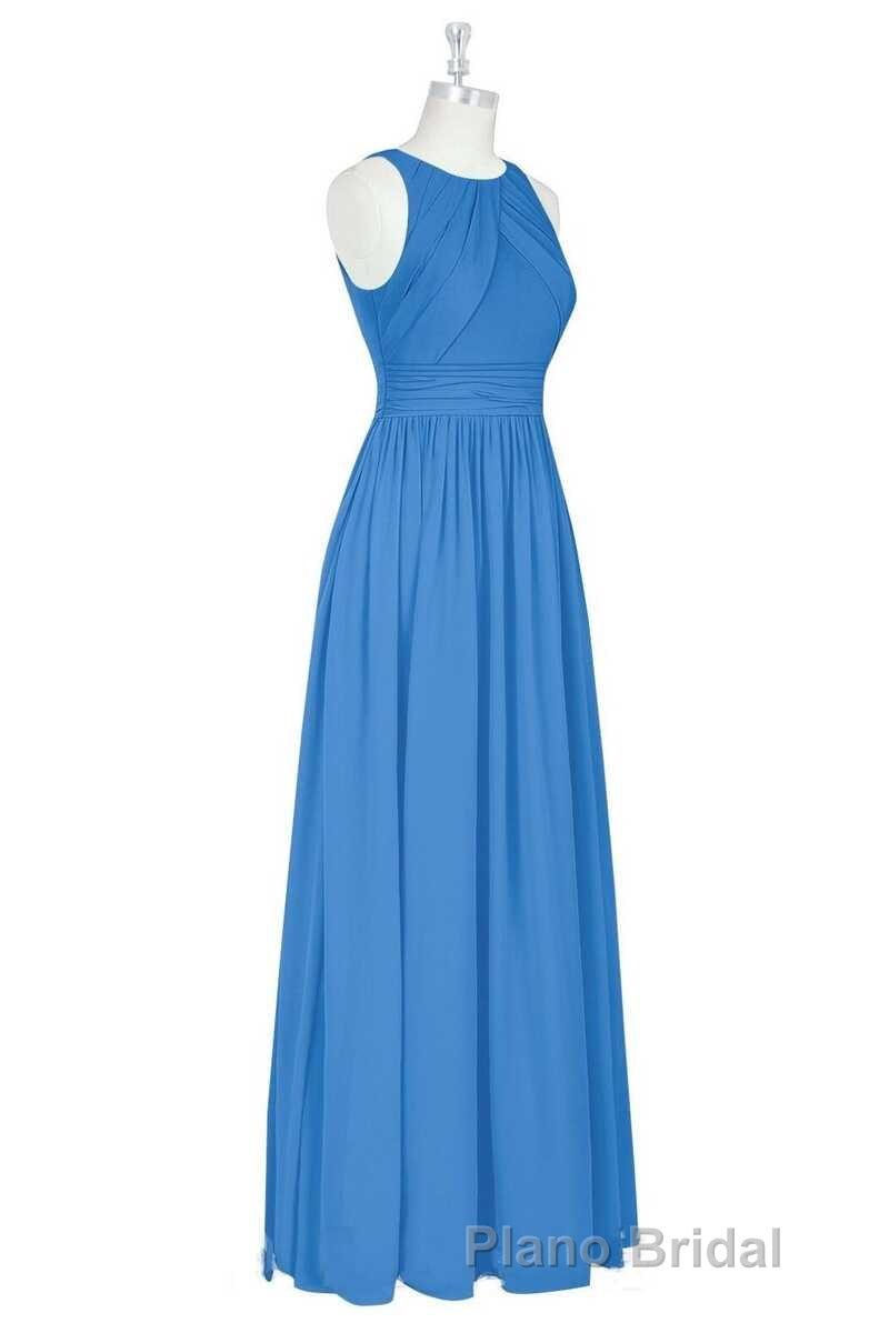 Brami Blue Chiffon Sleeveless Long Bridesmaid Dresses Secondary image