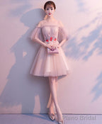 Cute Tulle Round Neck Short Prom Dress Tulle Homecoming Dress