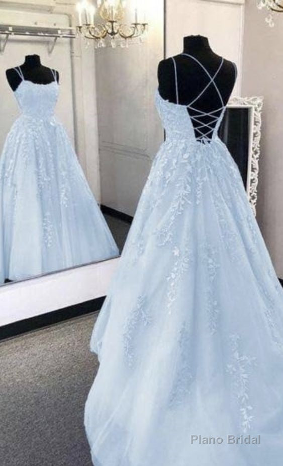 A-Line Light Blue Long Prom Dress Formal Evening Dresses Main image