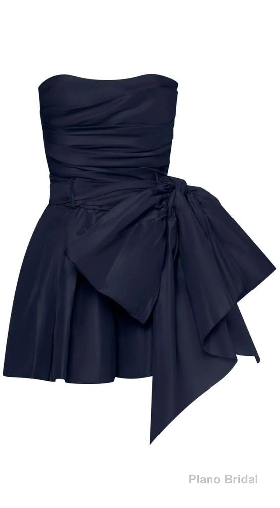 Satin prom dress, Sleevless short homecoming dress Main image