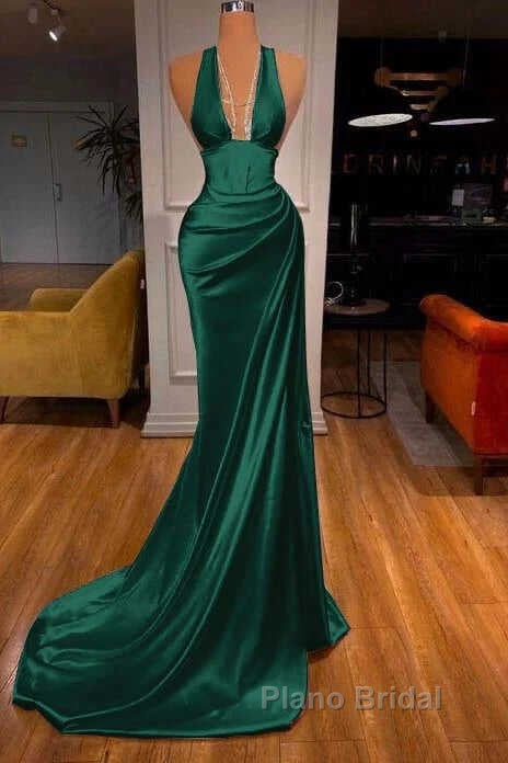 Halter V-Neck Mermaid Formal Prom Dresses Elegant Secondary image