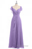 Lavender Sweetheart Ruffled A-Line Long Bridesmaid Dresses